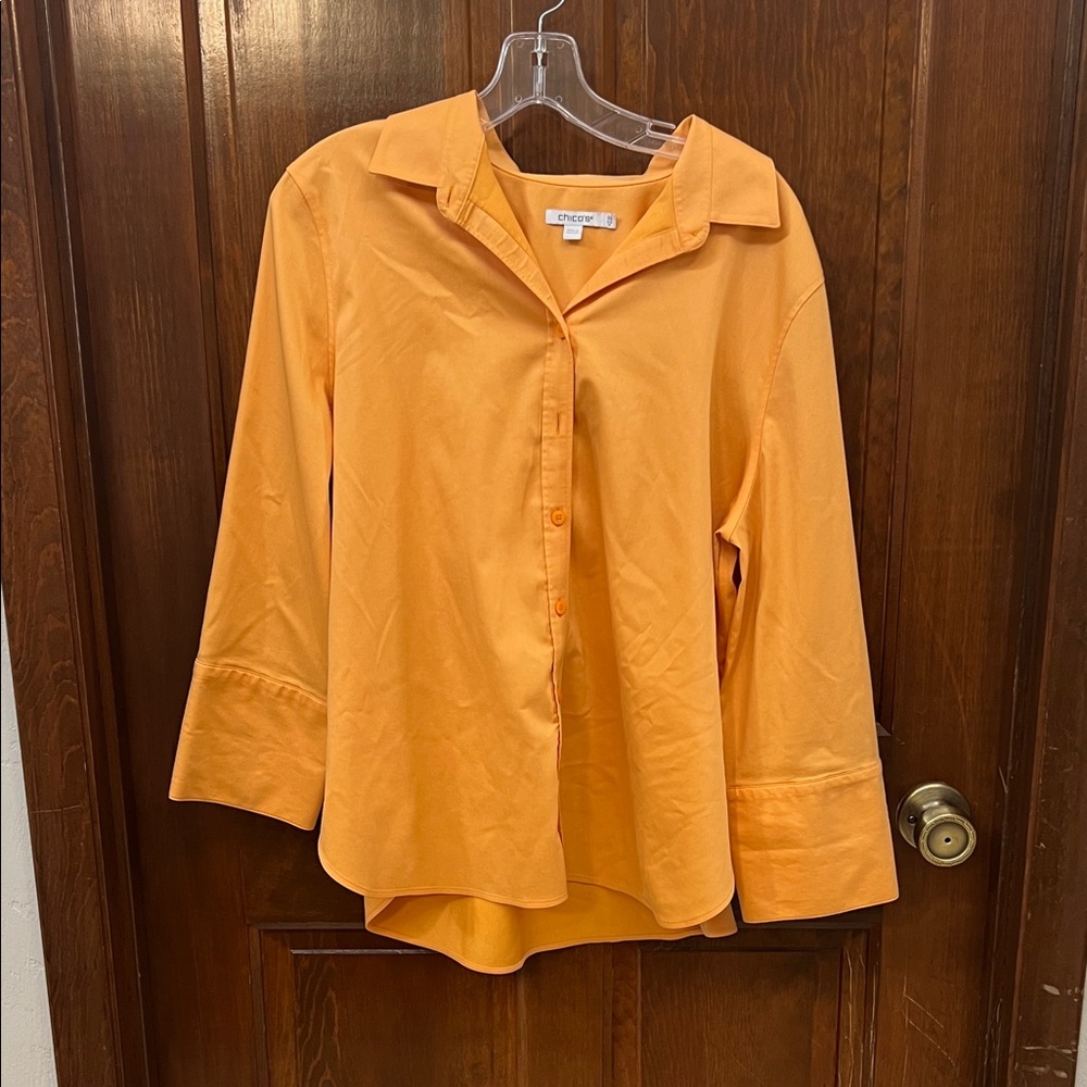 Chico's Vibrant Orange Button-Down Shirt